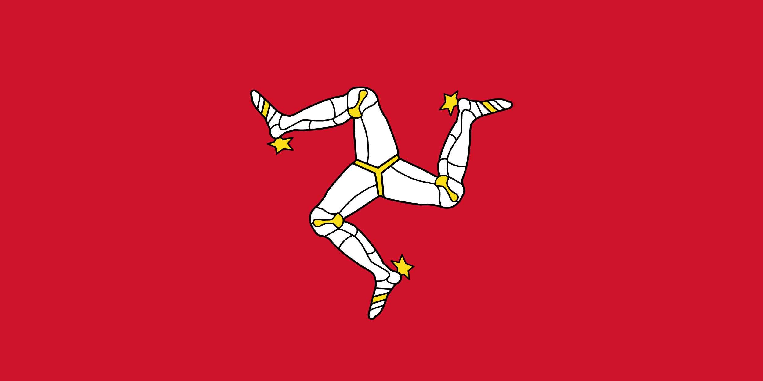 Isle of Man Escort flying the flag of the Isle of Man. 
