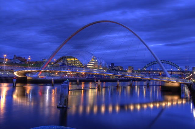 North East escorts on the Gateshead Millennium Bridge 